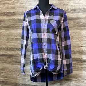 American Eagle Plaid Jegging Shirt Size Small